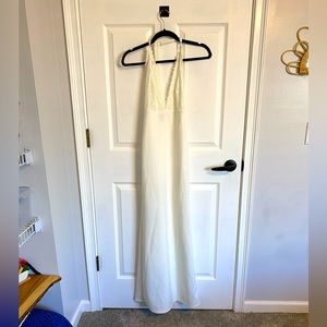 Lulu’s Dress Size XS, Cream/Ivory, long, formal, backless, VNeck, fully lined